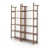 Four Hands Teddy Double Bookshelf Vintage Sienna  Bookcase and E