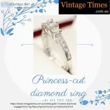 Fashionable Princess-cut diamond ring - Vintage Times