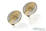 Shop Eric Designer Diamond Cufflink in Gold