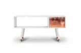 Carlton White Gloss And Copper TV Unit 100cm
