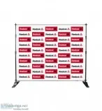 Shop Step and Repeat Banner with Adjustable Telescopic Poles