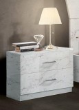 Marnie White Marble Effect 2 Drawer Bedside Table