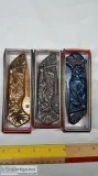 Shadow assistant opening pocket knife set of 3