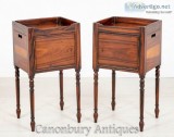 Buy Pair Regency Bedside Cabinets - Rosewood Antique Nightstands