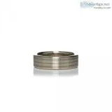 GOLD AND TITANIUM TRI MENS BAND - Sofia Jewelry