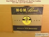 4 Hank Williams 78 RPM Records with MGM Jackets
