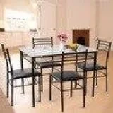 5 PC Dining Set w Tempered Glass