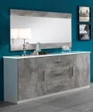 Wylde Italian White Gloss And Grey Concrete Sideboard 180cm