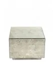 Alber Aged Mirror Antiqued Mirror Finish Side Table Square