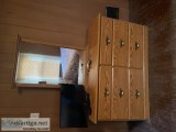 Linen cabinet in six drawer dresser with mirror