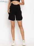 High-rise Summer Maternity Lounge Shorts - Black