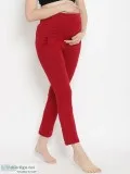 High Waisted Maternity Maroon Casual Comfy Pants