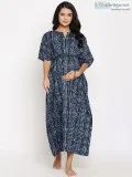 Maternity and Nursing Zip Caftan Kaftan with Tie Waist