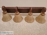 Antique Brass 4-Light Wall Mount Vanity Lighting with Frosted Am