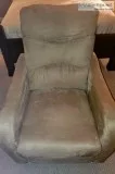 Sleek Classic Taupe Ultrasuede Fabric Manual Recliner