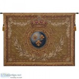 FRENCH TAPESTRY FLEUR DE LYS - COURRONNE EMPIRE WALL HANGING TAP