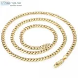 4.5mm 18k Yellow Gold Plated Cuban Link Chain