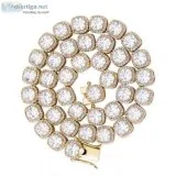 10mm 18k Gold Plated Cushion Halo Tennis Chain
