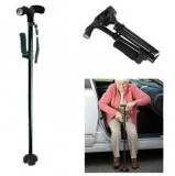 Folding Telescopic Collapsible Cane With LED Light Walking Stick
