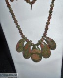 Handmade Necklace Set Unakite Jasper Stone