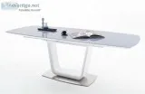 Ryeback White Gloss And Grey Glass Dining Table