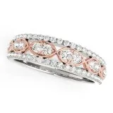 Buy 14k White And Rose Gold Double Diamond Infinity Design Band 