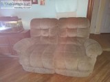 Overstuffed reclining couch and love seat
