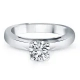 Buy 14k White Gold Classic Wide Band Cathedral Solitaire Engagem