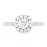 Square Halo Engagement Ring 18K 1.00ctw