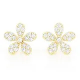 Flower Stud Earrings 14K 0.35ctw