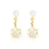 Spike Ball Dangling Earrings 14K 1.20ctw
