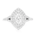 Marquise Double Halo Engagement Ring 14K 1.60ctw
