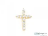 Hidden Bail Cross Pendant 14K 0.38ctw