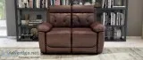 Dream 2 Seater Nappa Aire Recliner  Dream Brown Leather Recliner