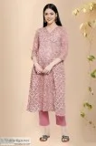 Aandhi Cotton Block Printed Kurta - Rose Shree