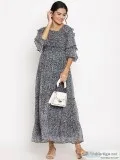 Maternity Chiffon Smocked Waist Maxi Dress