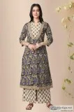 Ganika jaal Kurta Cotton block Print Kurta - Rose Shree