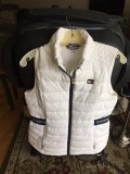 TOMMY HILFIGER WOMEN S WHITE QUILTED ZIP-UP VEST
