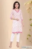 Ditya Betel Leaf Cotton Straight Kurta- Rose Shree