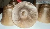 New - (6) Amber Colored Frosted Glass Lampshades