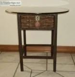 New - Pineapple Table with Round Glass Top