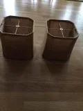 TAN BURLAP LAMP SHADES