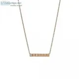 Rose Gold Bar Diamond Necklace- Sofia Jewelry