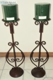 New - A Pair of Petal-Shaped Iron Candle Holders