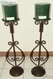 New - A Pair of Petal-Shaped Iron Candle Holders