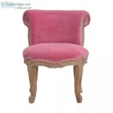Afrardo Velvet Studded Chair  Home Furniture