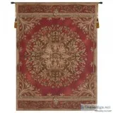 MODERN ART LES ROSACES IN RED FRENCH TAPESTRY