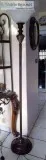 Bronze Torchiere Lamp wAlabaster Glass Shade