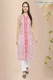 Khilana Straight Cotton Kurta- Rose Shree