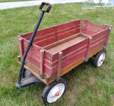 VINTAGE RADIO FLYER WOOD SLAT WAGON